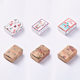 Boîte de tiroir en papier pliable portable créative, bijoux bonbons boîtes de cadeau de fête de mariage, rectangle