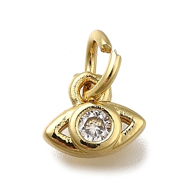 Латунные микропаве прозрачные подвески с фианитом, Очарование глаз, долговечный, стойки покрытие, без свинца и без кадмия, с целью перехода в кольце