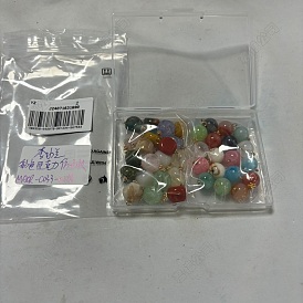 38Pcs 19 Colors Acrylic Pendants, with Brass Loops, Nuggets & Round