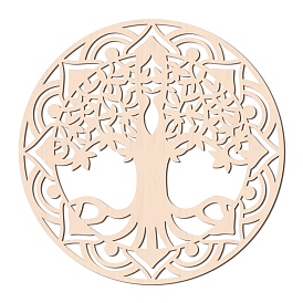 Escultura de pared de madera cortada con láser, toro decoración, símbolo de meditación de decoración del hogar, ilustraciones colgantes de yoga, plano y redondo