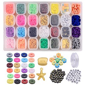 DIY Stretch Bracelets Making Kits, Including Handmade Polymer Clay Beads, Alloy Beads & Pendants and Elastic Crystal String