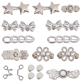 8 Стильные регулируемые пуговицы для джинсов из сплава, подтяжка талии, платина, швейные застежки для аксессуаров к одежде