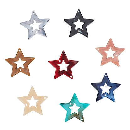 Acrylic Links, Imitation Gemstone Style, Star