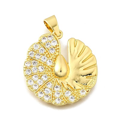 Латунные микро проложить кубического циркония подвески, без кадмия и без свинца, спиральная раковина