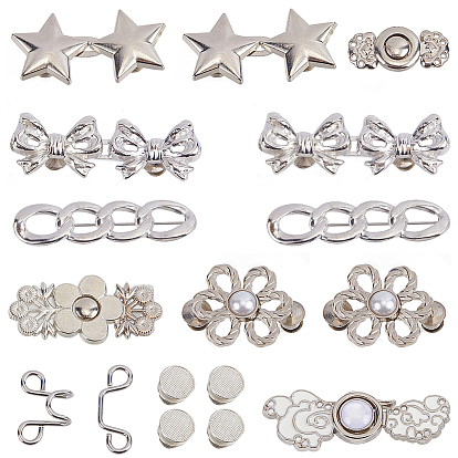 8 Стильные регулируемые пуговицы для джинсов из сплава, подтяжка талии, платина, швейные застежки для аксессуаров к одежде