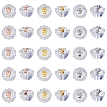 15 пары 3 цвета 925 застежки для сережек из стерлингового серебра, полукруглый, с силиконовым