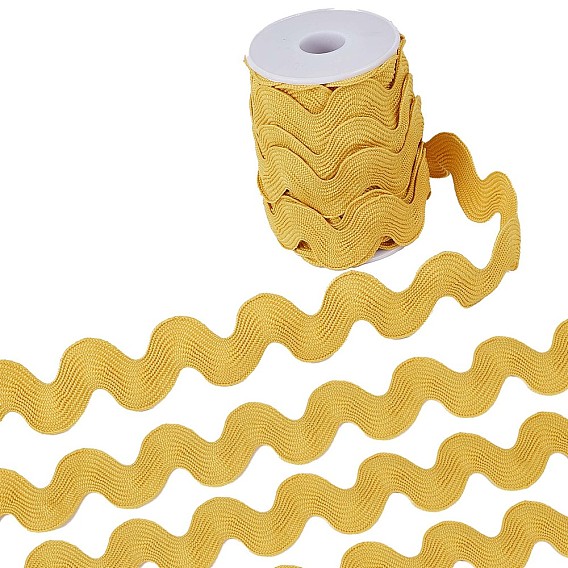 9 Yards Polyester Wavy Fringe Trim Ribbon, Wave Bending Lace Trim, for Clothes Sewing and Art Craft Decoration