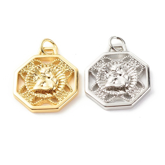 Латунные подвески, с целью перехода в кольце, без кадмия и без свинца, шестиугольник