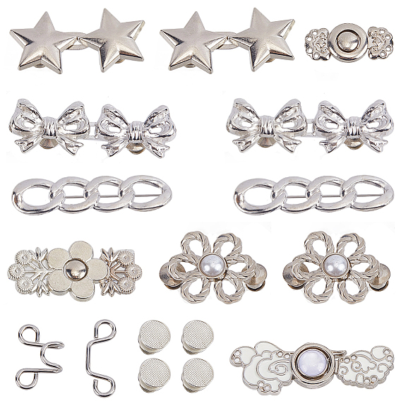 8 Стильные регулируемые пуговицы для джинсов из сплава, подтяжка талии, платина, швейные застежки для аксессуаров к одежде