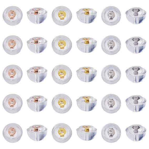 15 пары 3 цвета 925 застежки для сережек из стерлингового серебра, полукруглый, с силиконовым