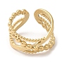 304 Stainless Steel Open Cuff Ring, Criss Cross