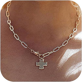 Цепочки-скрепки с подвеской в виде креста из латуни для женщин и мужчин