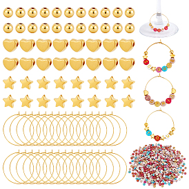 Наборы для самостоятельного изготовления подвесок для бокалов вина, в том числе 316 серьги-кольца из хирургической нержавеющей стали, акриловые бусины и пластиковые бусины ccb