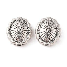 Сплавочные овальные бусины тибетского стиля , без кадмия и без свинца, овальные