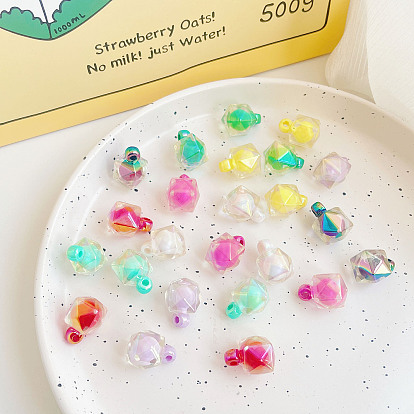Opaque Acrylic Beads, Tow Tone. Cube