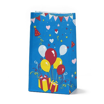 Rectangle Paper Candy Gift Bags, Birthday Christmas Gift Packaging, Balloon & Gift Box Pattern