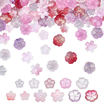 110 шт 11 стили прозрачные стеклянные бусины, цветок