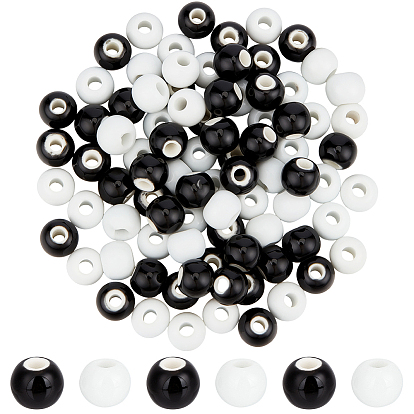 100шт 2 цвета фарфоровые бусины ручной работы, рондель, фантазии античного стекла фарфора