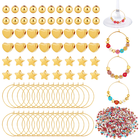 Наборы для самостоятельного изготовления подвесок для бокалов вина, в том числе 316 серьги-кольца из хирургической нержавеющей стали, акриловые бусины и пластиковые бусины ccb