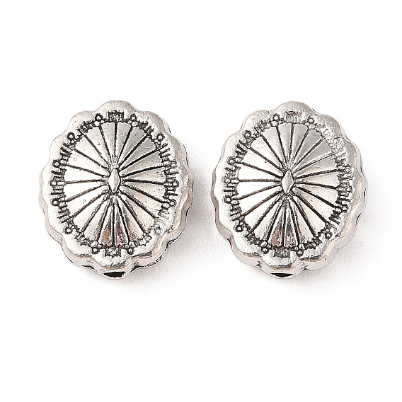 Сплавочные овальные бусины тибетского стиля , без кадмия и без свинца, овальные