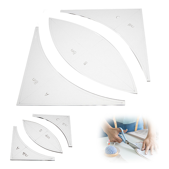 4/8 дюймовые прозрачные акриловые шаблоны для квилтинга, линейки для квилтинга, стегальные рамы, для нанесения виниловых и сублимационных рисунков на рубашки, разнообразные