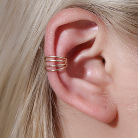 Minimalist Four-layer Ear Cuff for Men and Women, Chic Style Clip-on Earrings with Simple Lines