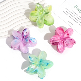 5-Petals Flower Shapes Plastic Claw Hair Clips, Hair Accessories for Women Girl