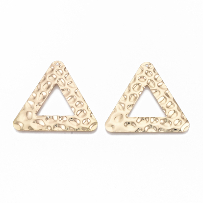 Eco-Friendly Iron Pendants, Bumpy, Triangle, Cadmium Free & Nickel Free & Lead Free