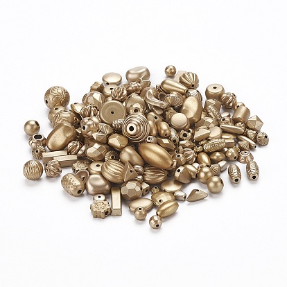 Plated Acrylic Beads, Mixed Style, Mixed Shapes