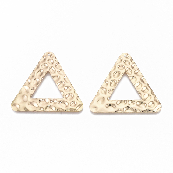 Eco-Friendly Iron Pendants, Bumpy, Triangle, Cadmium Free & Nickel Free & Lead Free