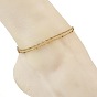 304 Stainless Steel Singapore & Satellite Chain Double Layers Anklets for Women