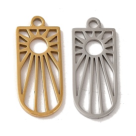201 Stainless Steel Pendants, Laser Cut, Arch with Sun Charm