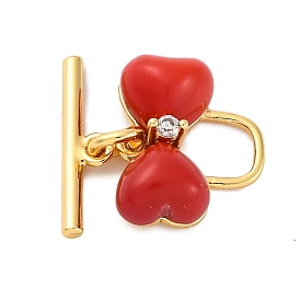 Застежки-тогглы из смолы, без кадмия, без никеля и без свинца, с латунным микропаве, фурнитура из прозрачного кубического циркония, бантом