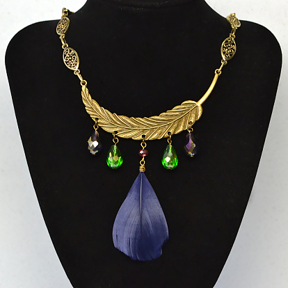 DIY Necklace Kits, Original Tibetan Feather Pendant Necklace