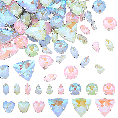 90 шт. 15 стили мокко флуоресцентный (ми) пришитые стразы, многожильных ссылки, латунные зубцы, аксессуары для одежды, разнообразные