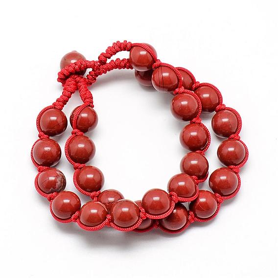 Natural Gemstone Beaded Bracelets, Polyester Multi-strand Bracelets