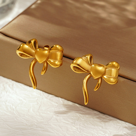 Стильные 304 серьги-гвоздики в форме бабочек из нержавеющей стали для повседневной носки