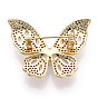 Natural Pearl Butterfly Brooches for Women, Brass Pave Cubic Zirconia Pins