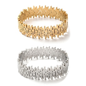 Вертикальные полоски полые 304 браслеты из нержавеющей стали для женщин