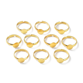 Componentes ajustables de anillo de latón, configuración de anillo de almohadilla plana, redonda y lisa