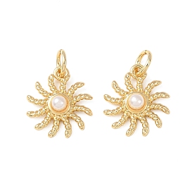 Латунь прелести, солнечные чары, с абс пластмассовой имитационной жемчужиной, без кадмия и без свинца, стойки покрытие, долговечный, с целью перехода в кольце