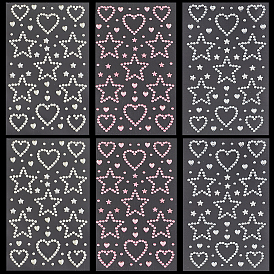 6 шт. 3 цветные смоляные стразы и жемчужные палочки из АБС-пластика, звездное сердце