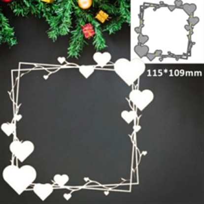 Square with Love Carbon Steel Cutting Dies Stencils, for DIY Scrapbooking, Photo Album, Decorative Embossing Paper Card