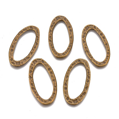 Bague de liaison en alliage de style tibétain, ovale, sans plomb et sans cadmium et sans nickel
