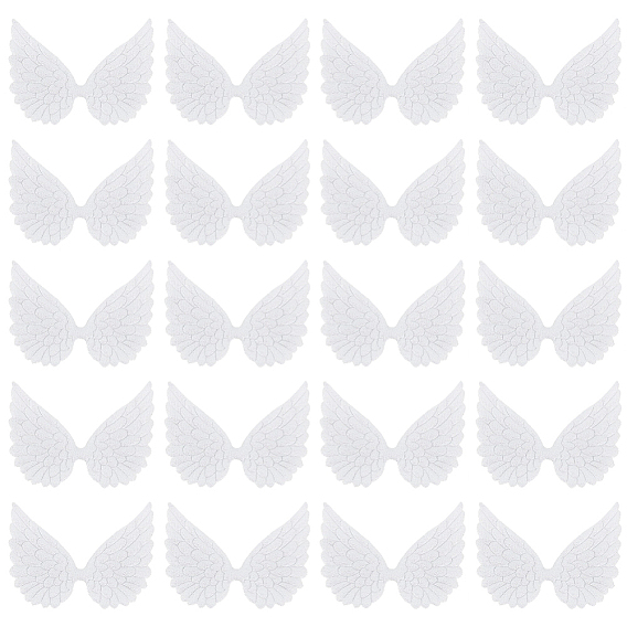 20Pcs Cloth & Glitter Powder Iron on Sew on Patches, Appliques, Wings