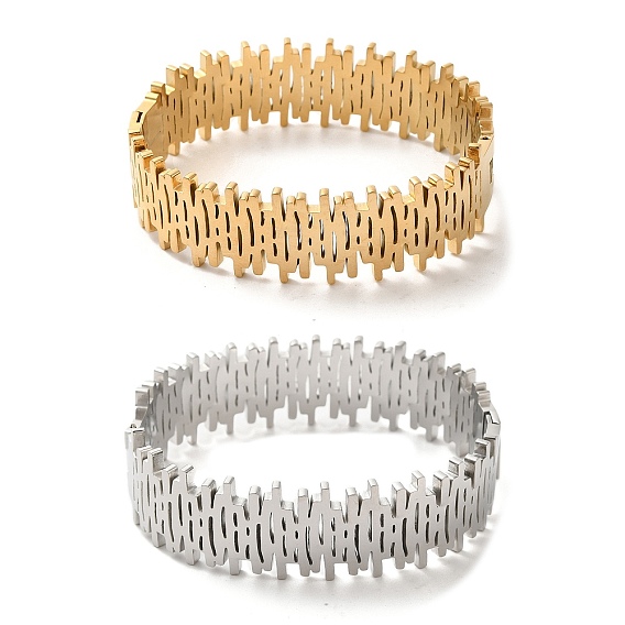 Вертикальные полоски полые 304 браслеты из нержавеющей стали для женщин