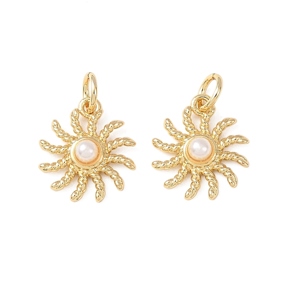 Латунь прелести, солнечные чары, с абс пластмассовой имитационной жемчужиной, без кадмия и без свинца, стойки покрытие, долговечный, с целью перехода в кольце