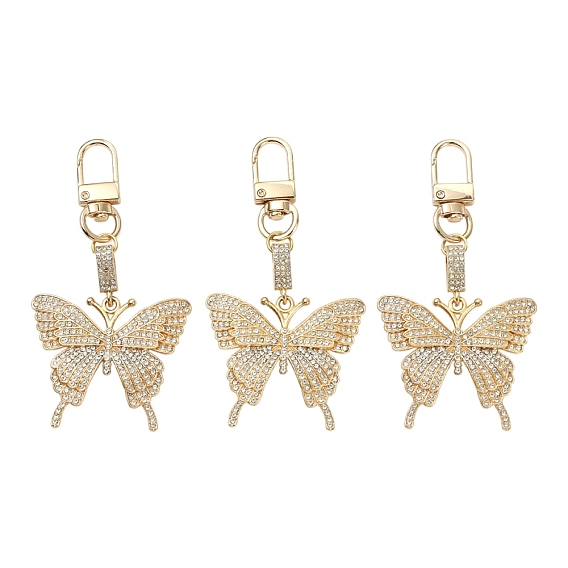 3шт. подвеска в виде бабочки из сплава со стразами, с сплава шарнирного когтя омара застежками