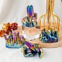 Ornements de grappe de cristal de quartz druzy naturel galvanisé, pierre énergétique reiki, décorations d'affichage à la maison