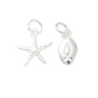 925 подвески из стерлингового серебра в виде морской звезды и рыбы-Иисуса, с перемычками и 925 штампом